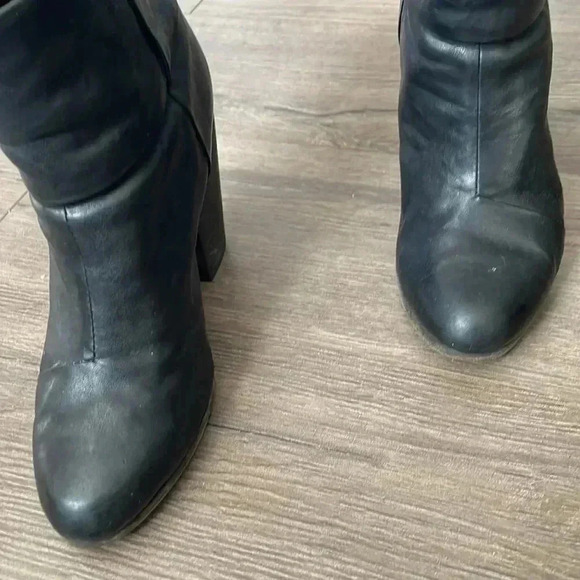 [7.5][W]Rag & Bone Newbury Nubuck Black Leather Heeled  Ankle Boots - Picture 3 of 11